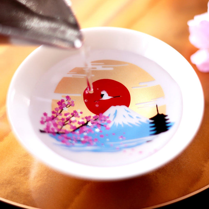 Mt. Fuji x Sakura Magic Sake cups (Mino ware)