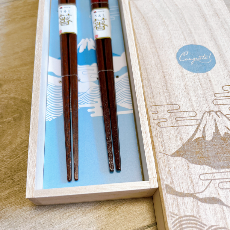 Mount Fuji Wakasa Lacquerware Chopsticks Gift Set
